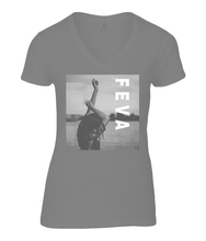 Ladies Sheer V Neck T-Shirt: FEVA CHILL