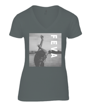 Ladies Sheer V Neck T-Shirt: FEVA CHILL