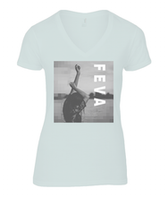 Ladies Sheer V Neck T-Shirt: FEVA CHILL