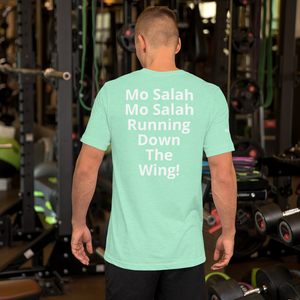 Mo Salah FEVA T Shirt : Running down the wing : White