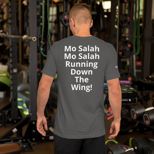 Mo Salah FEVA T Shirt : Running down the wing : White